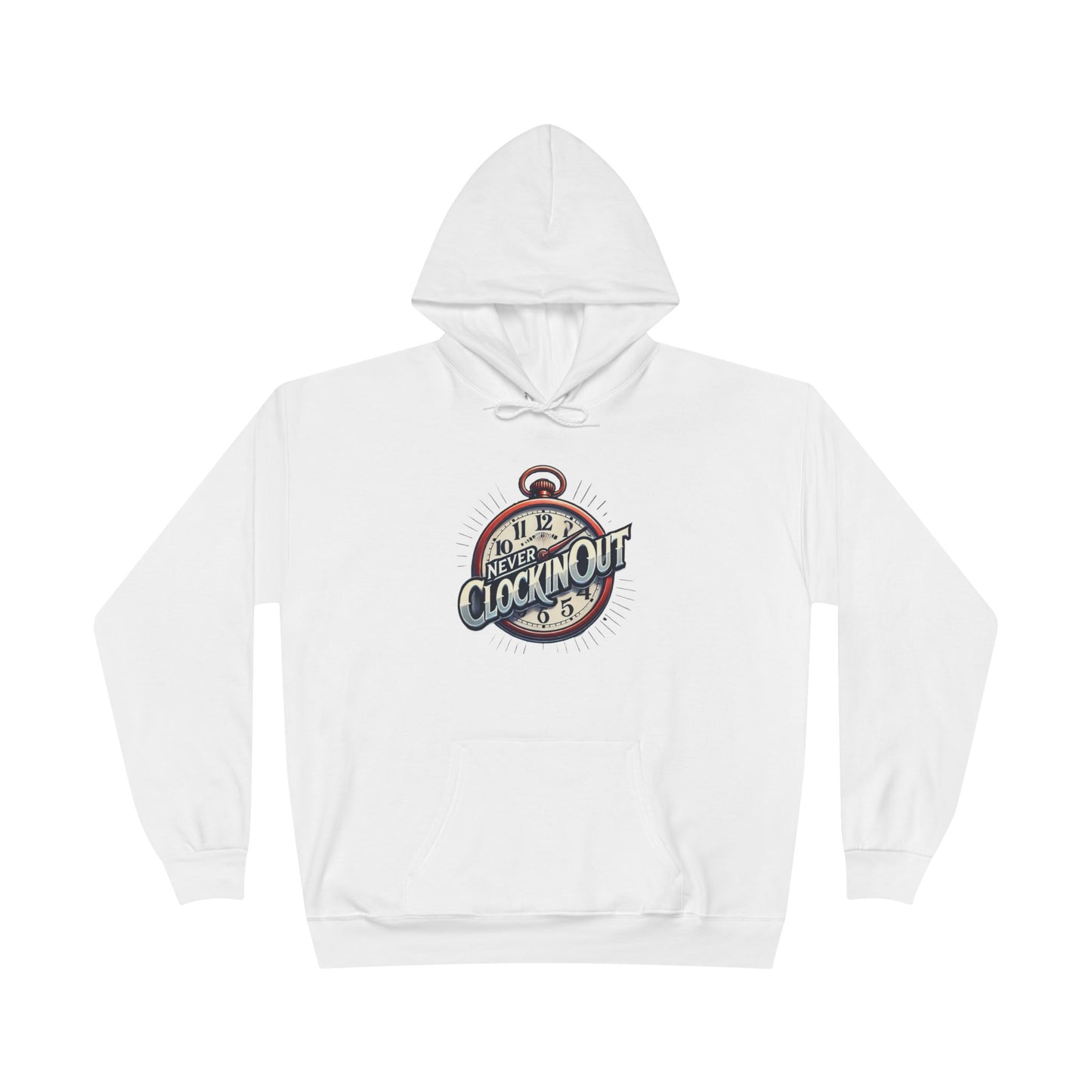 Never Clocking Out Eco-Friendly Pullover Hoodie