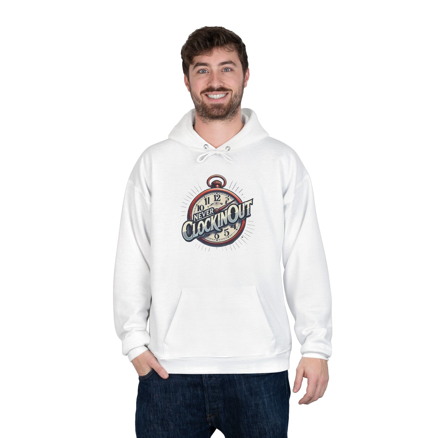 Never Clocking Out Eco-Friendly Pullover Hoodie