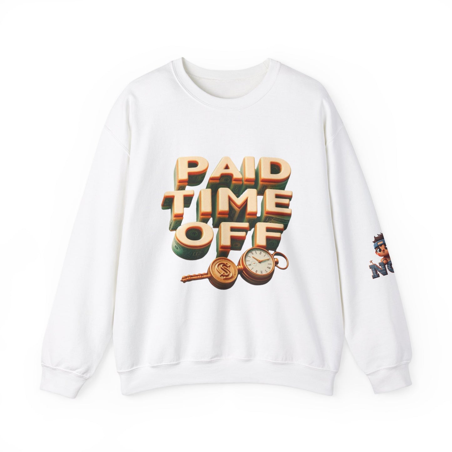 Paid Time Off Unisex Crewneck Sweatshirt - Relaxed Fit, Cozy Gift for Workers