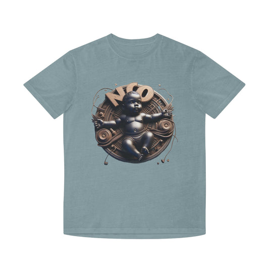 Vintage-Inspired Unisex Faded Graphic Tee with Retro Baby Design